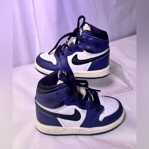 Nike Kids Blue, White & Black High-Top Sneakers